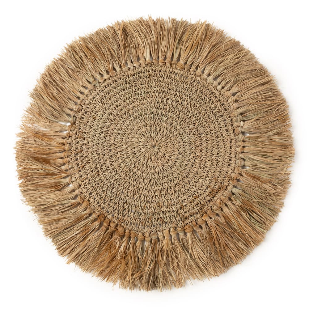 Set de table raphia et sisal et palmier marron 45x45x1cm