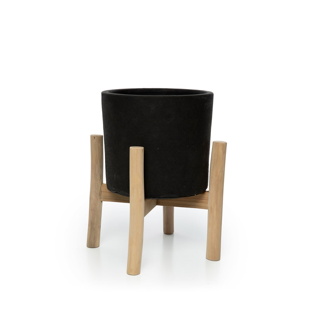 Pot terre cuite et bois - teck