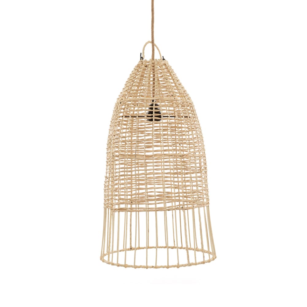 Lampada a sospensione in rattan marrone 30x30x60 cm - Bazar Bizar