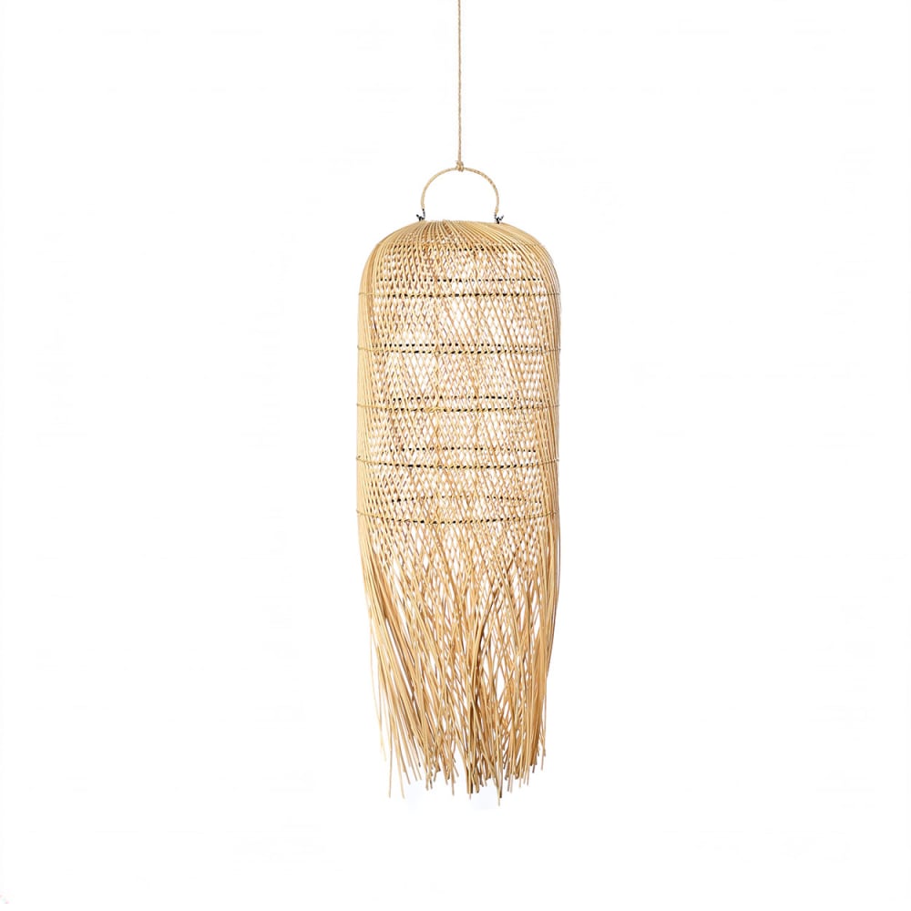 Suspension rotin marron 30x30x80cm — vue 3