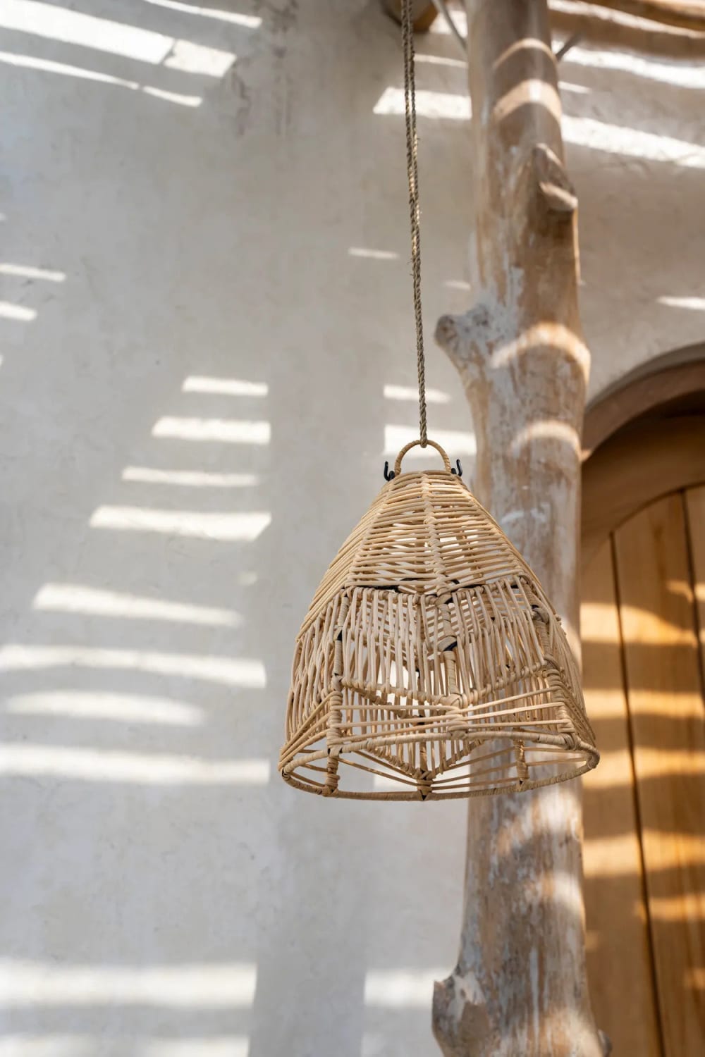 Suspension rotin marron 24x24x24cm — vue 4
