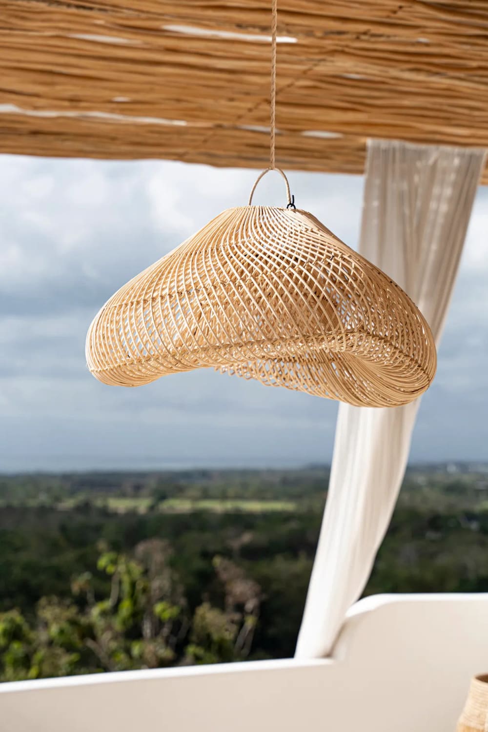 Suspension rotin marron 60x60x35cm — vue 3