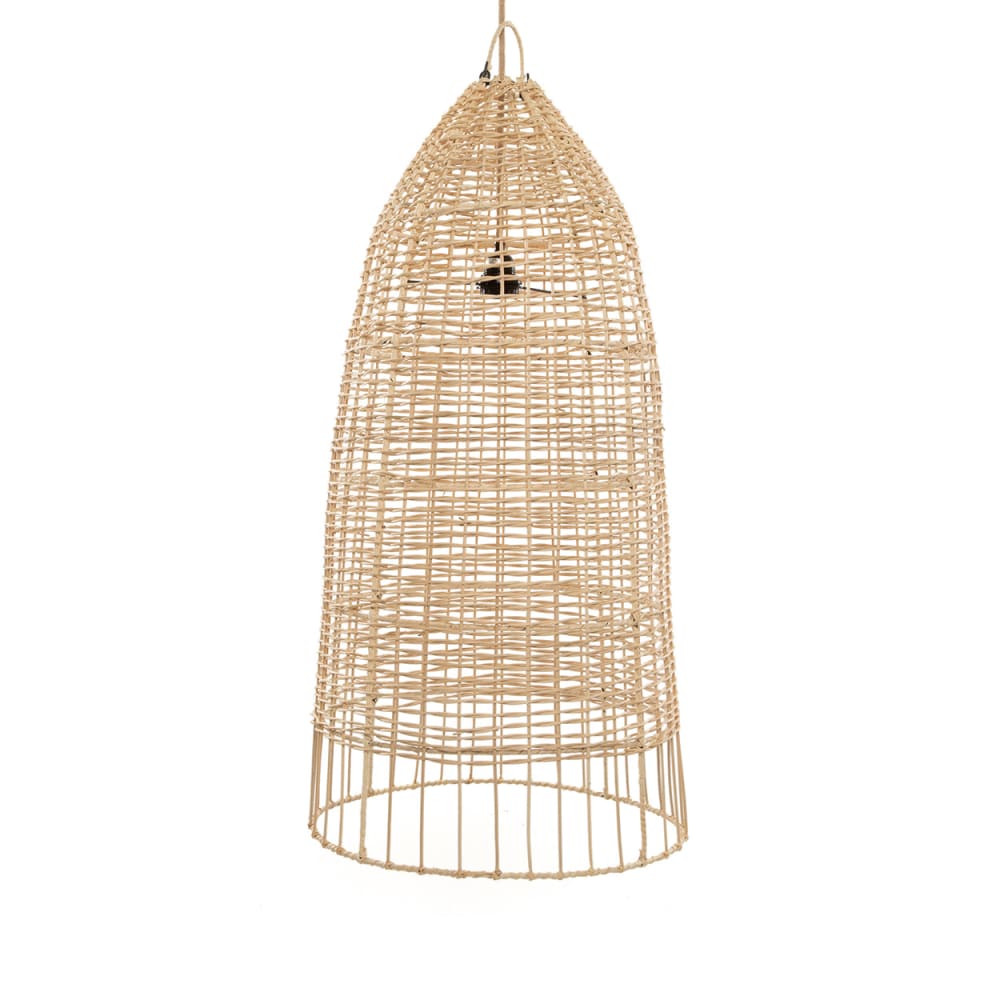 Lampada a sospensione in rattan marrone 45x45x90 cm - Bazar Bizar