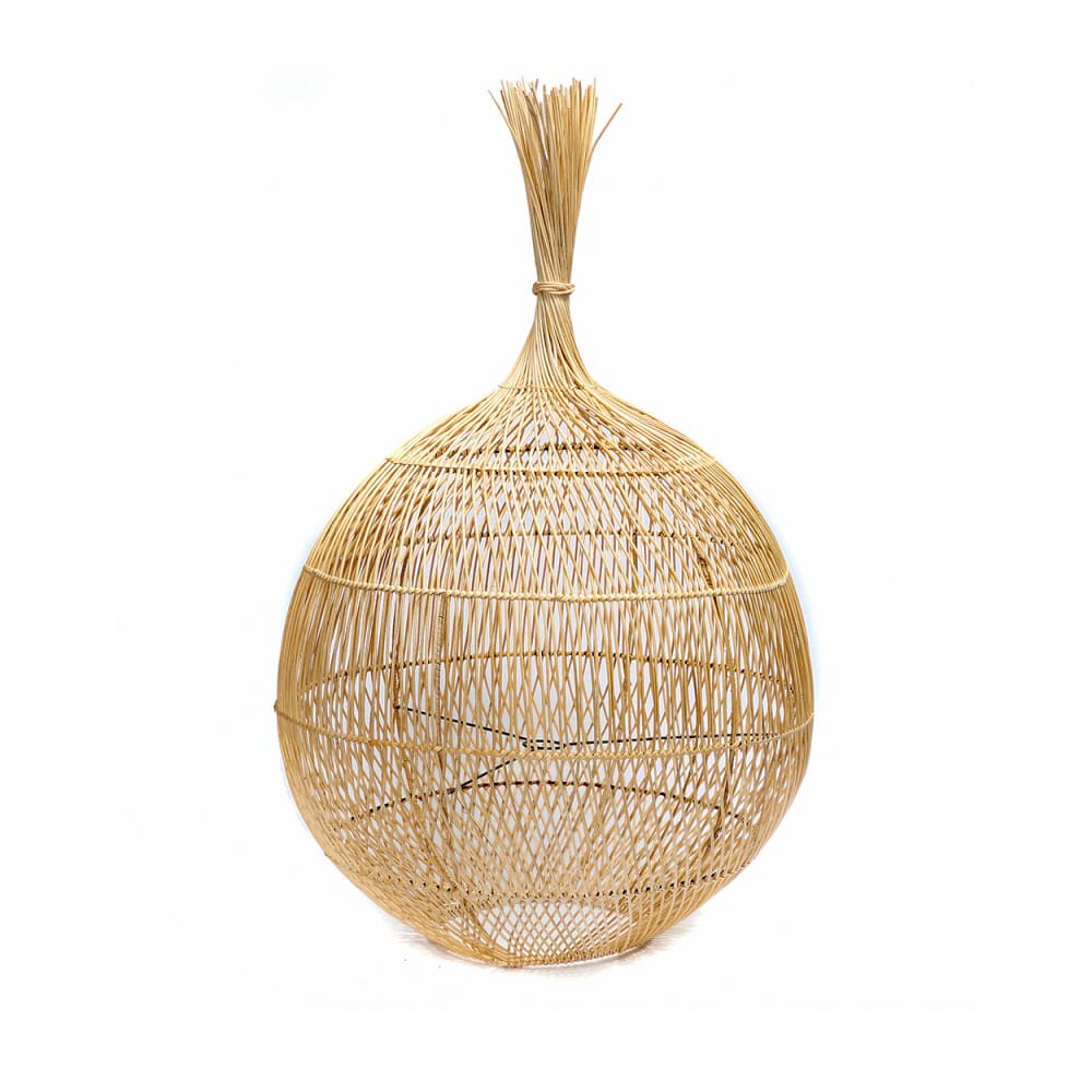 Lámpara de pie de ratán en marrón 50x50x80 cm - Maisons du Monde