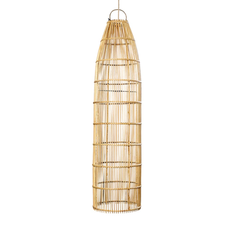 Suspension rotin marron 23x23x90cm