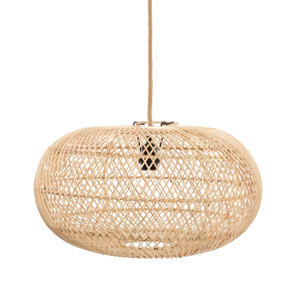 Lampada a sospensione in rattan marrone 50x50x28 cm - Modello In riva al mare - Rattan