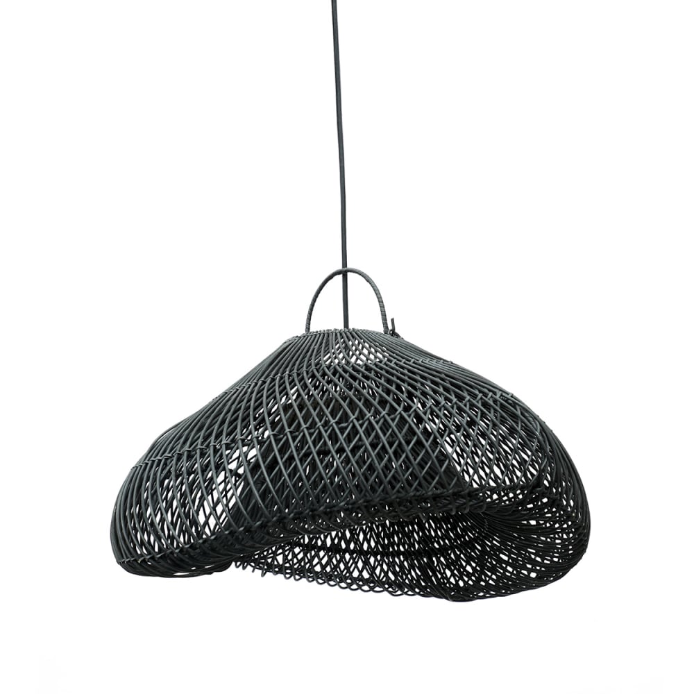 Suspension rotin noir 60x60x35cm