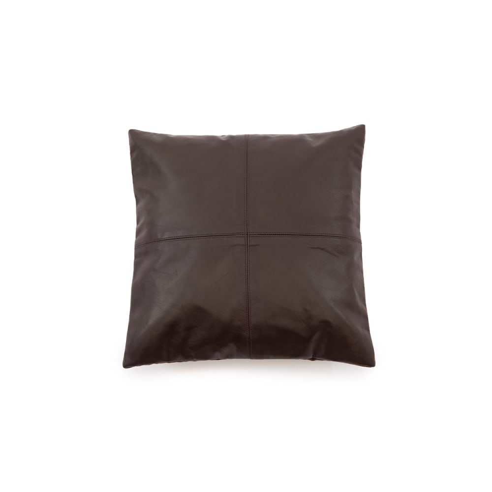 Housse de coussin cuir chocolat 40x40x1cm