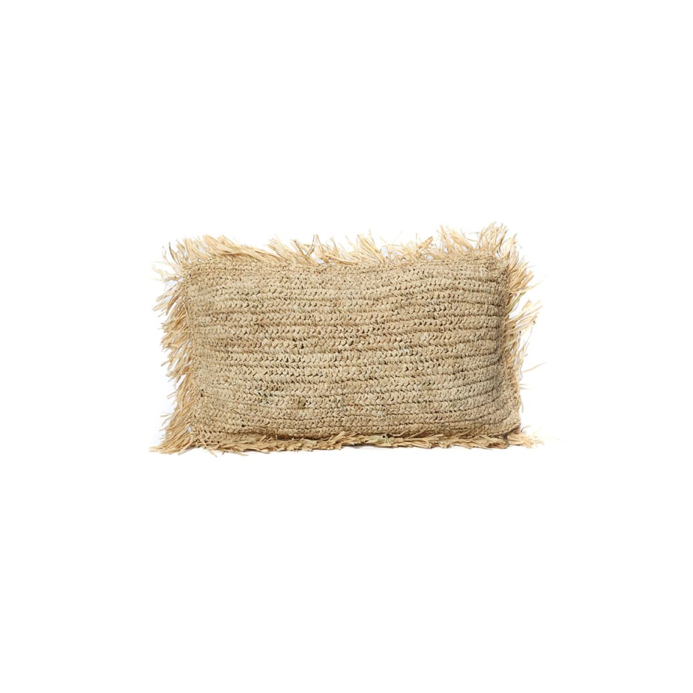 Housse de coussin raphia marron 30x50x10cm