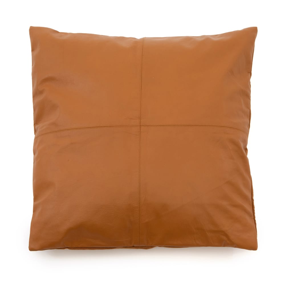 Housse de coussin cuir camel 60x60x1cm
