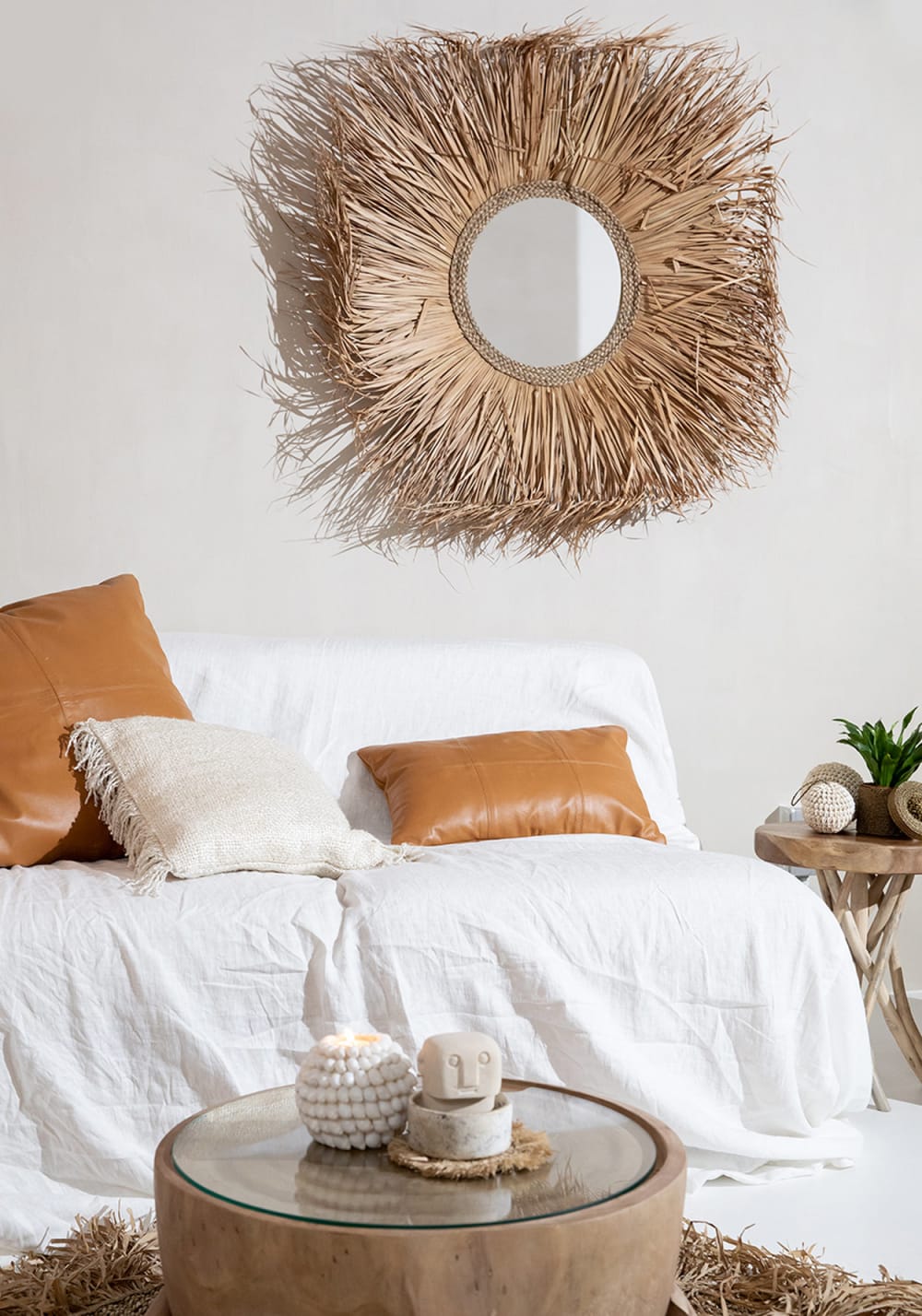 Copricuscino in pelle cammello 60x60x1 cm - Bazar Bizar