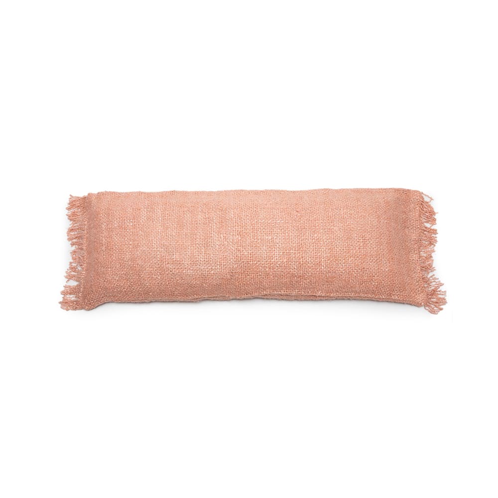 Housse de coussin coton rose 35x100x10cm