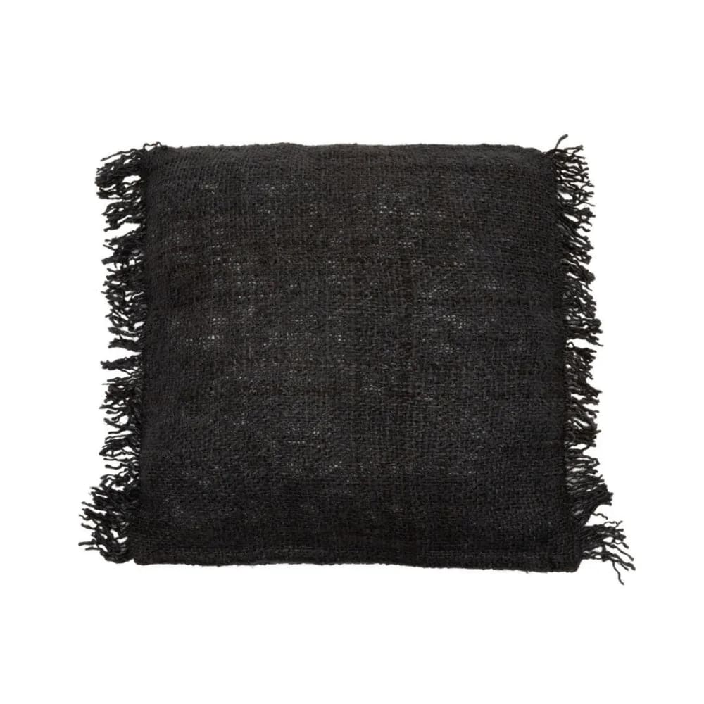 Funda de cojín de algodón en negro y azul marino 60x60x10 cm