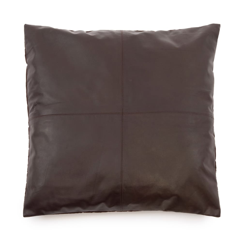 Housse de coussin cuir - chocolat