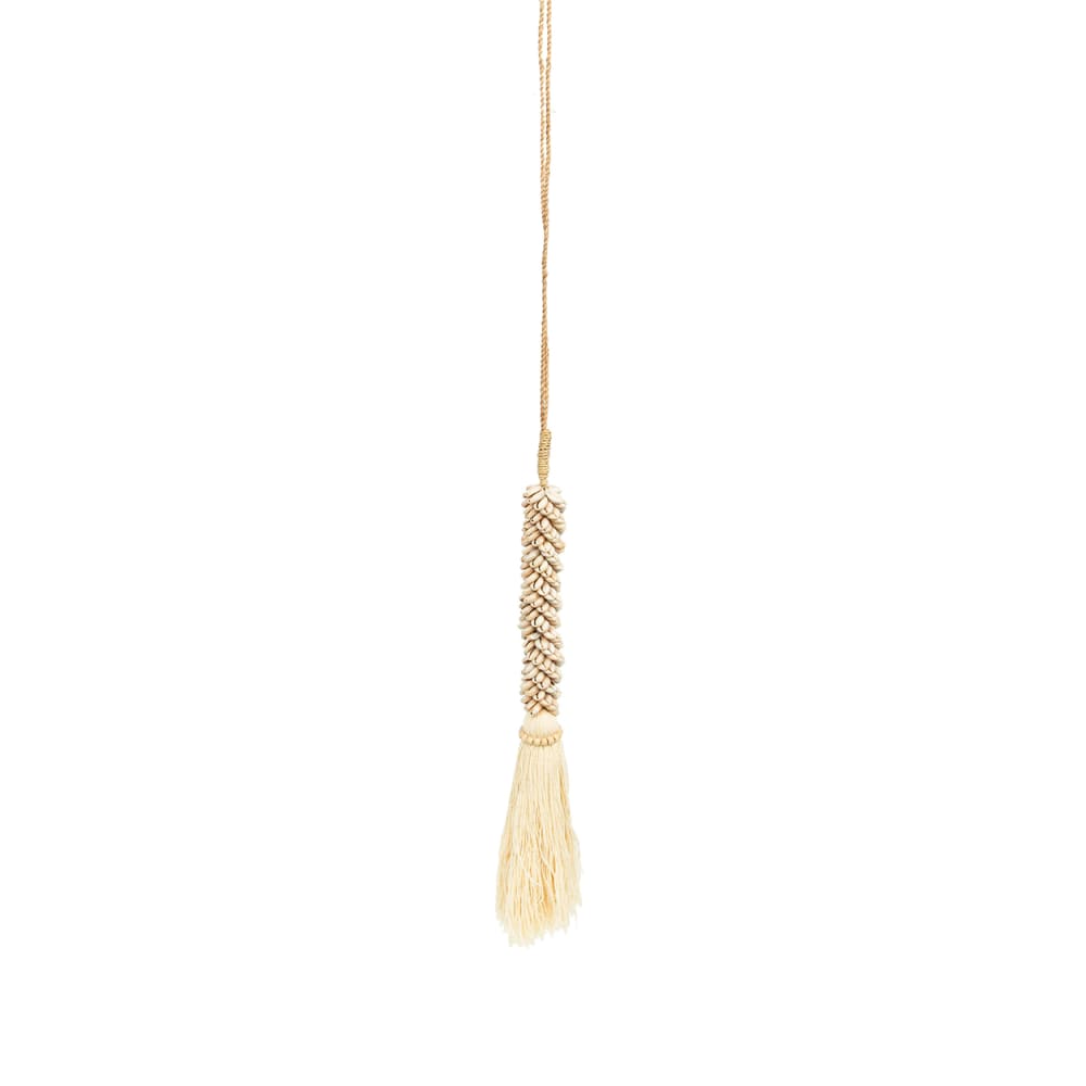 Nappa in cotone e conchiglia nera e marrone 77x5x5cm - Bazar