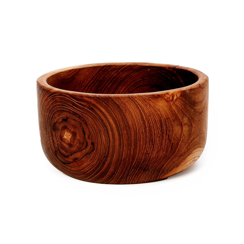 Bol bois de teck marron 15x15x8cm