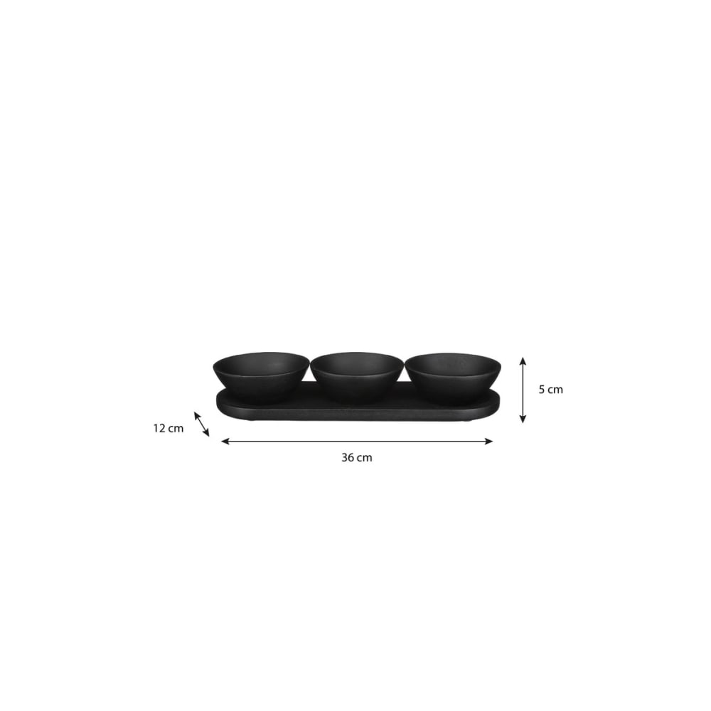 Bol noir bois de manguier h5xl12xl36cm - Maisons du Monde
