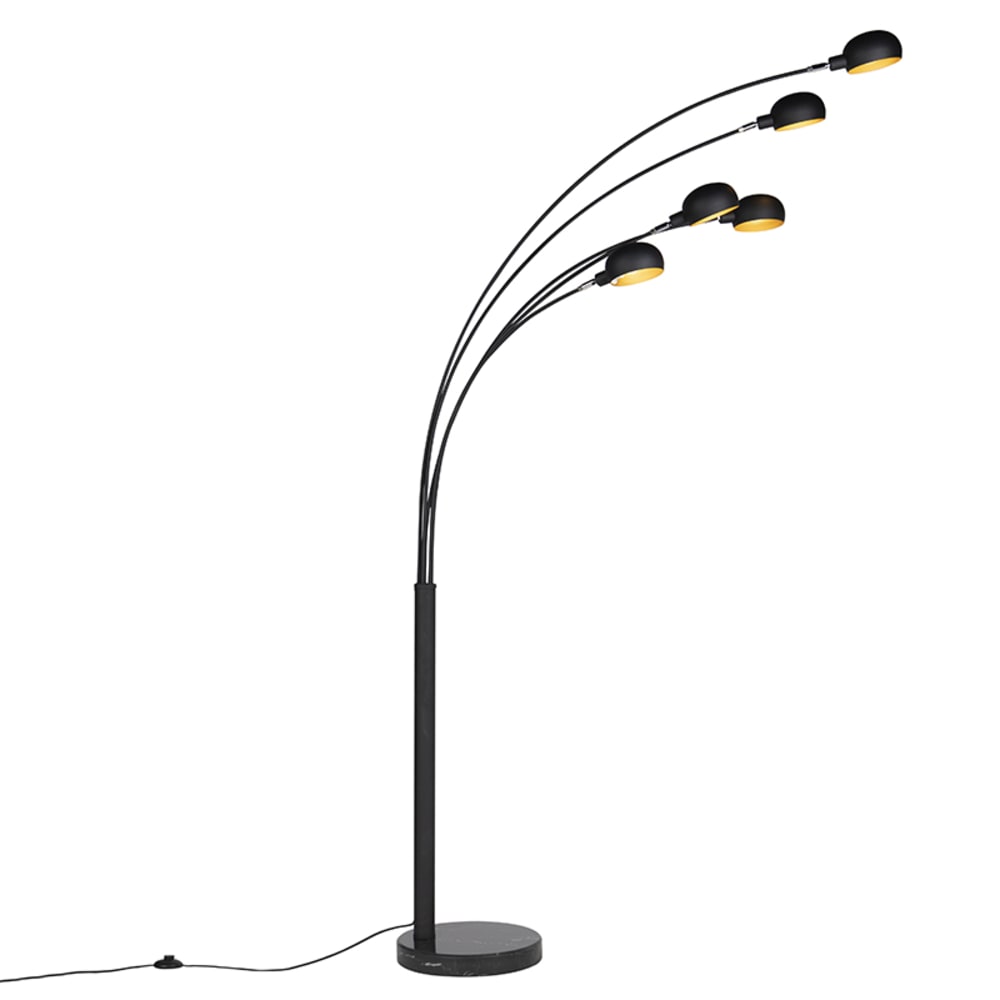 QAZQA Design Stehleuchte schwarz 5-Licht style modern - Metall