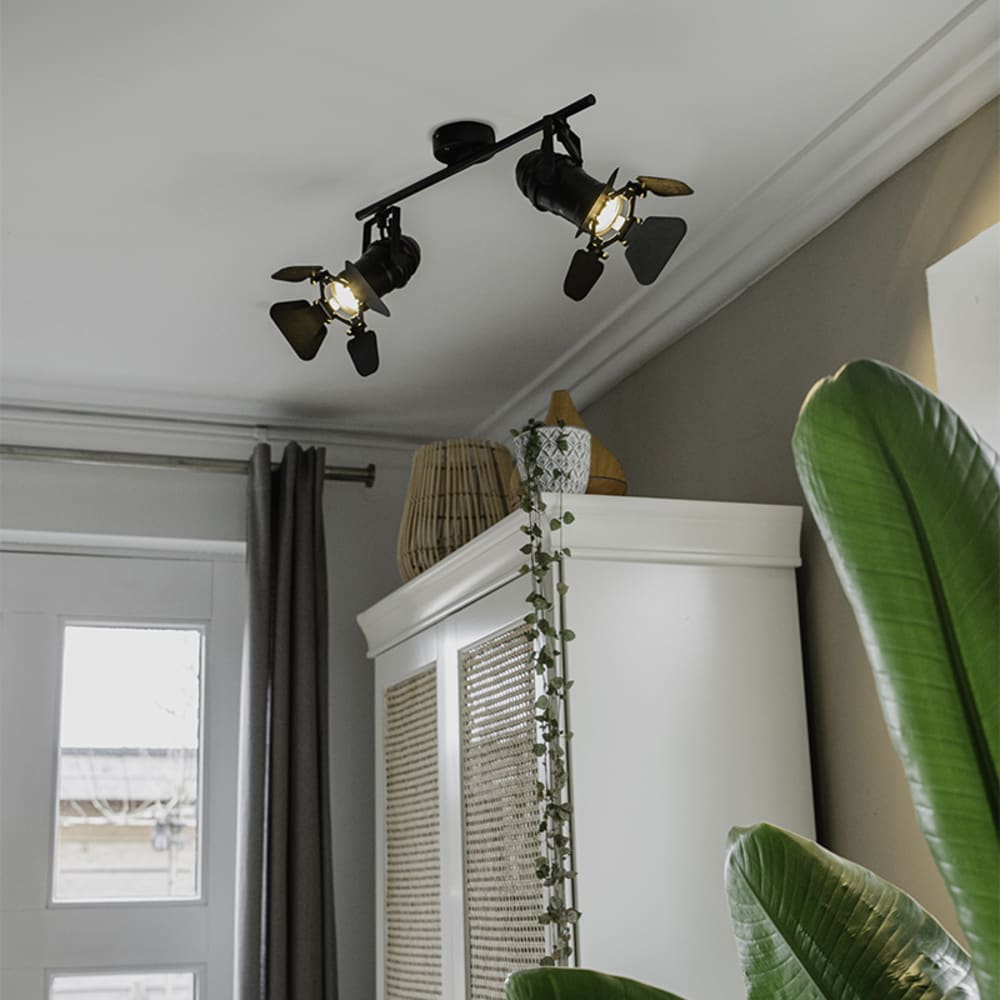 Spot plafond en acier inoxydable noir — vue 3