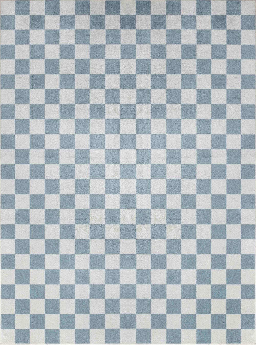 Skandinavischer Teppich mit Karomuster Maschinenwaschbar Blau