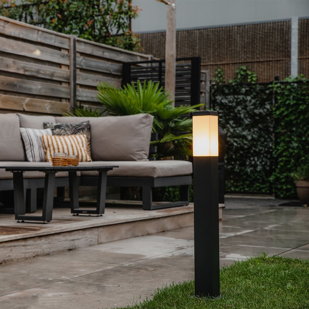 Lampadaire extérieur en acier inoxydable anthracite - Maisons du Monde