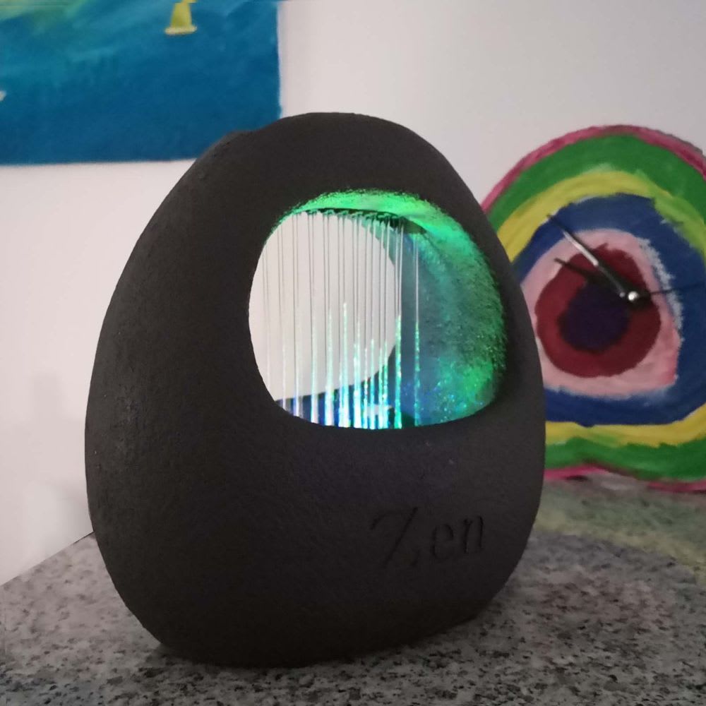 Fuente zen Rideau de Pluie de resina marrón con iluminación LED - H22 - Maisons du Monde