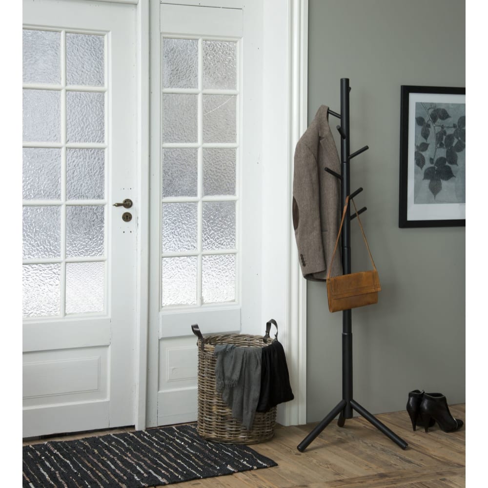 Porte manteau sur pied 7 accroches en bois noir — vue 3