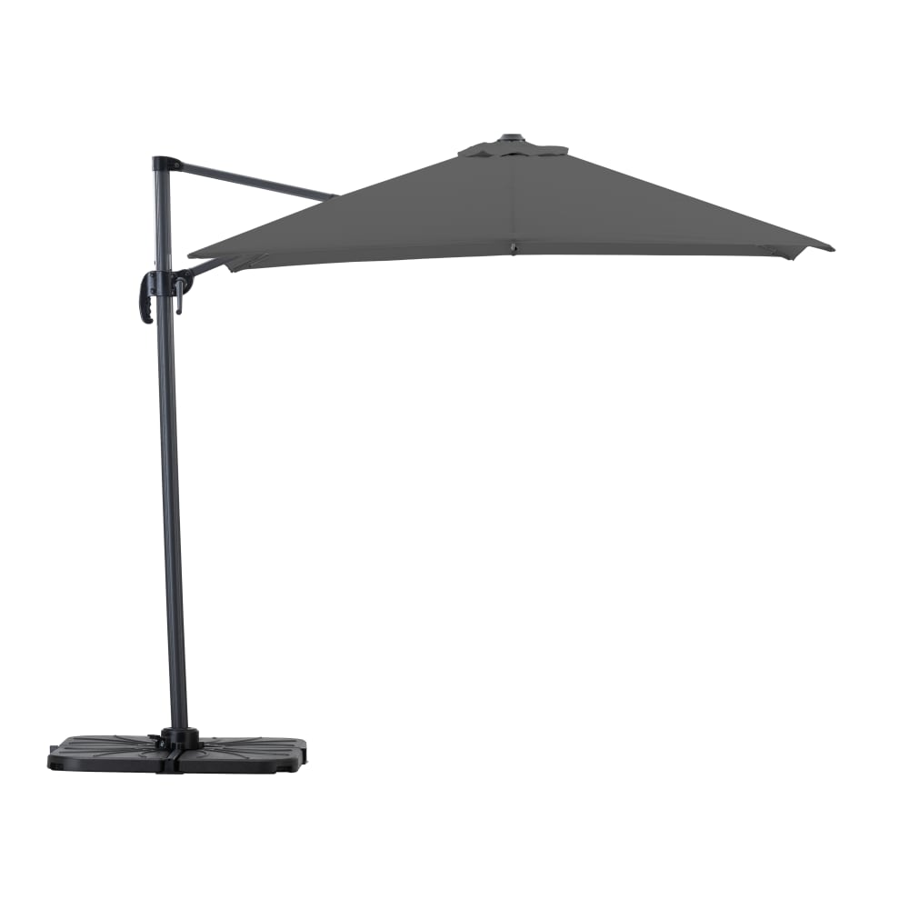 Defora Home Aufgehängter Sonnenschirm 2,5×2,5, anthrazit Grau Aluminium