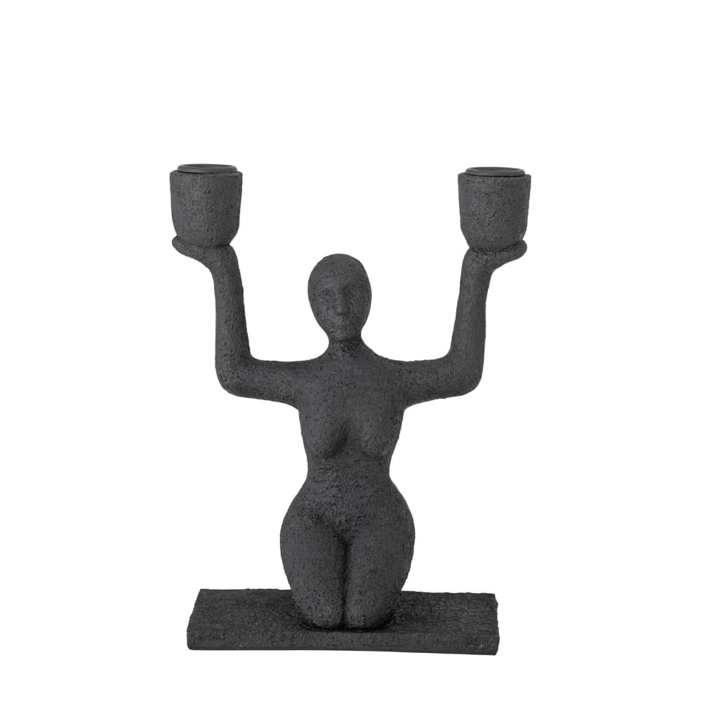 Bougeoir en polyrésine noir