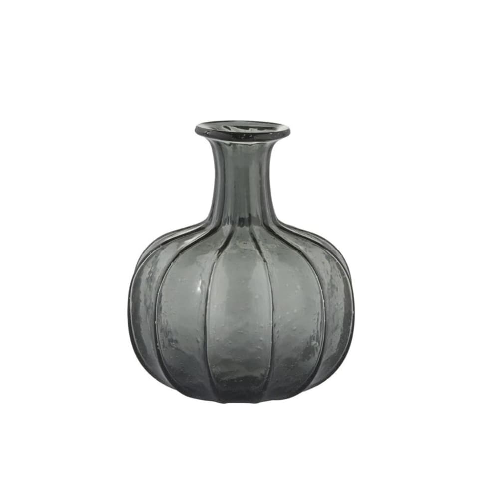 Jarrón de vidrio gris A21
