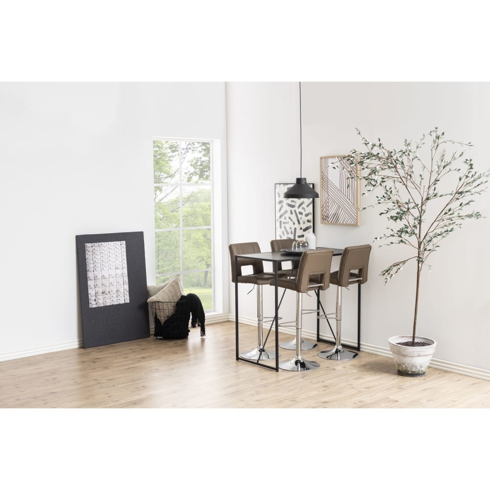 Table de bar haute en mdf et métal noir