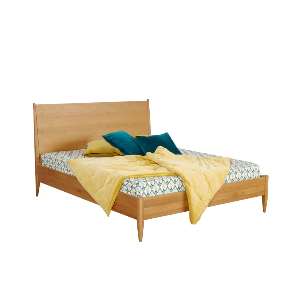 Robin des Bois Doppelbett 160x200 aus Eiche natürlicher Farbton style vintage Braun Holz