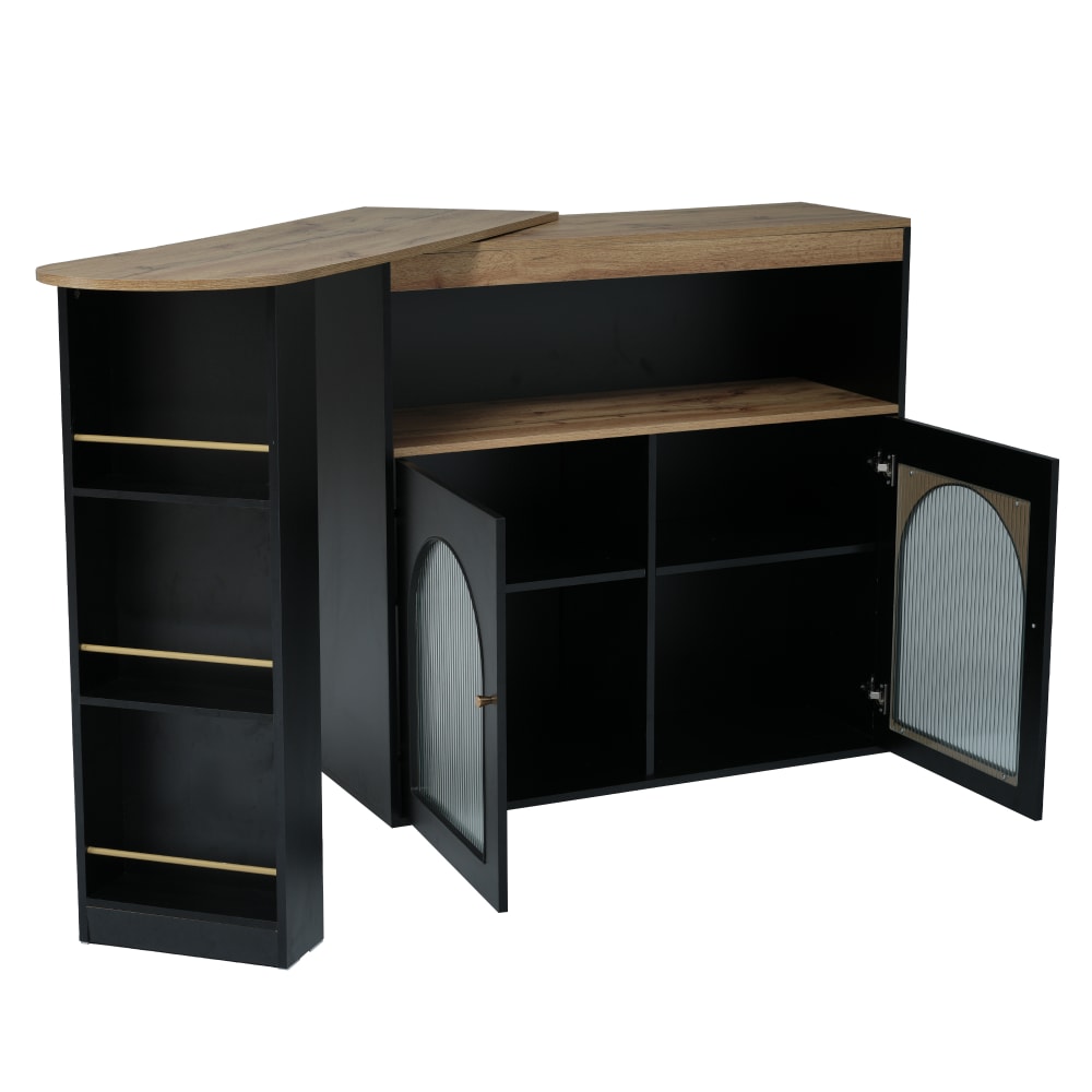 Buffet de Jardin en Bois et Métal Noir