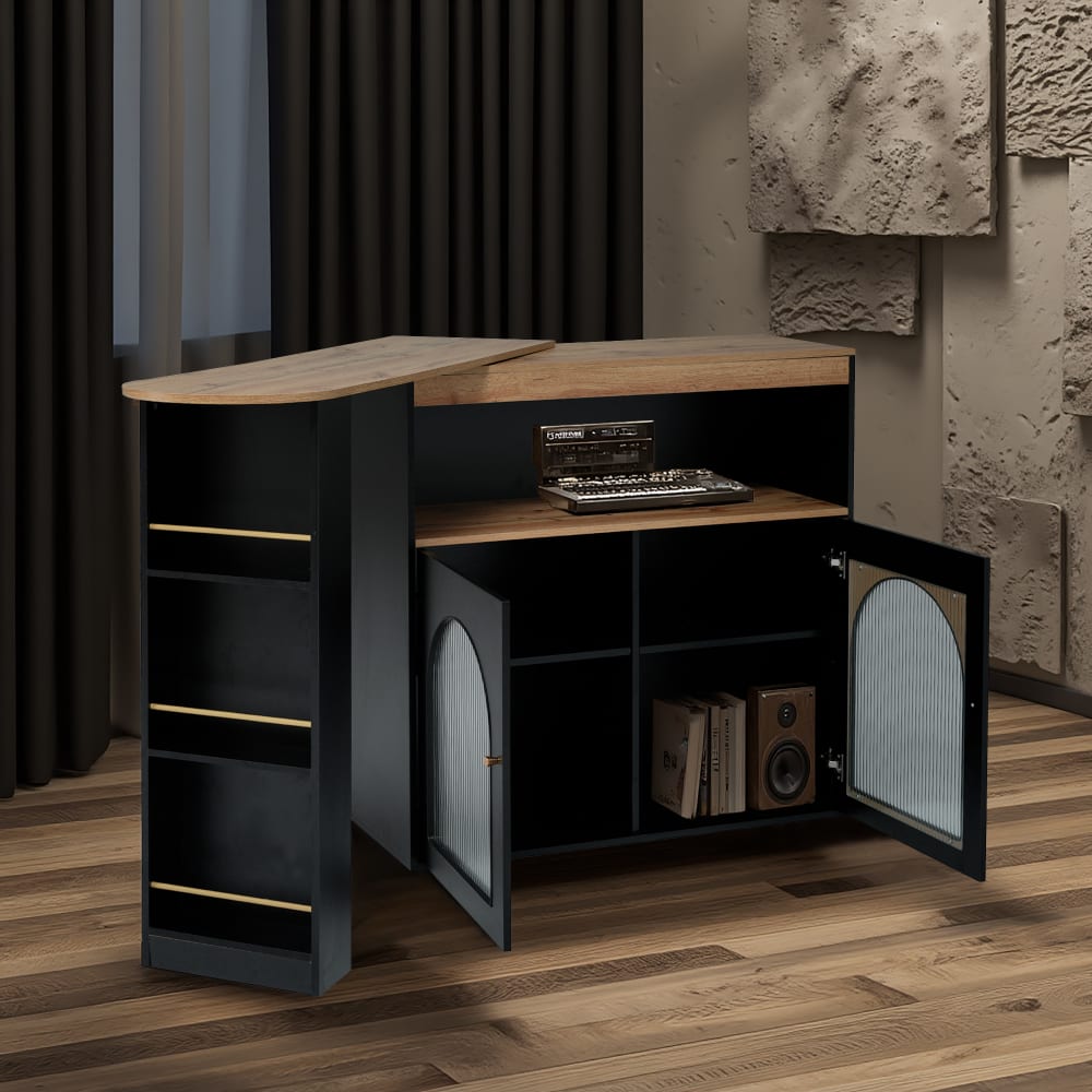 Consolle in Legno e Metallo Nero Eleganza e Praticità di