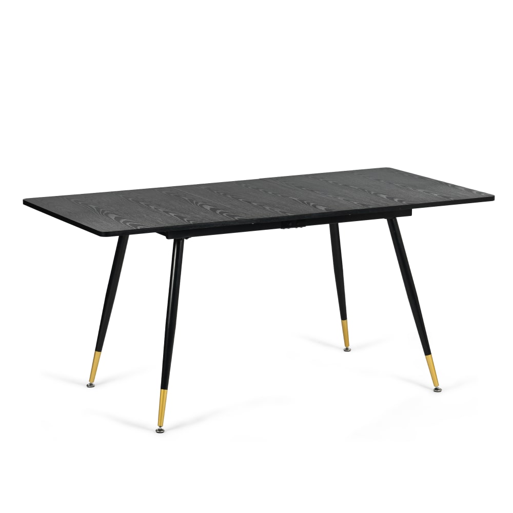 Urban Meuble Ausziehbarer Esstisch in Holzoptik 120-160, Schwarz style modern Schwarz Spanplatte