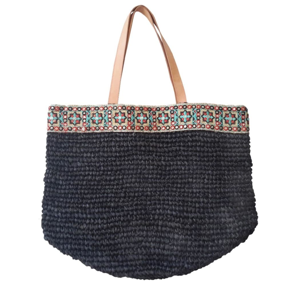Bolso de rafia, negro