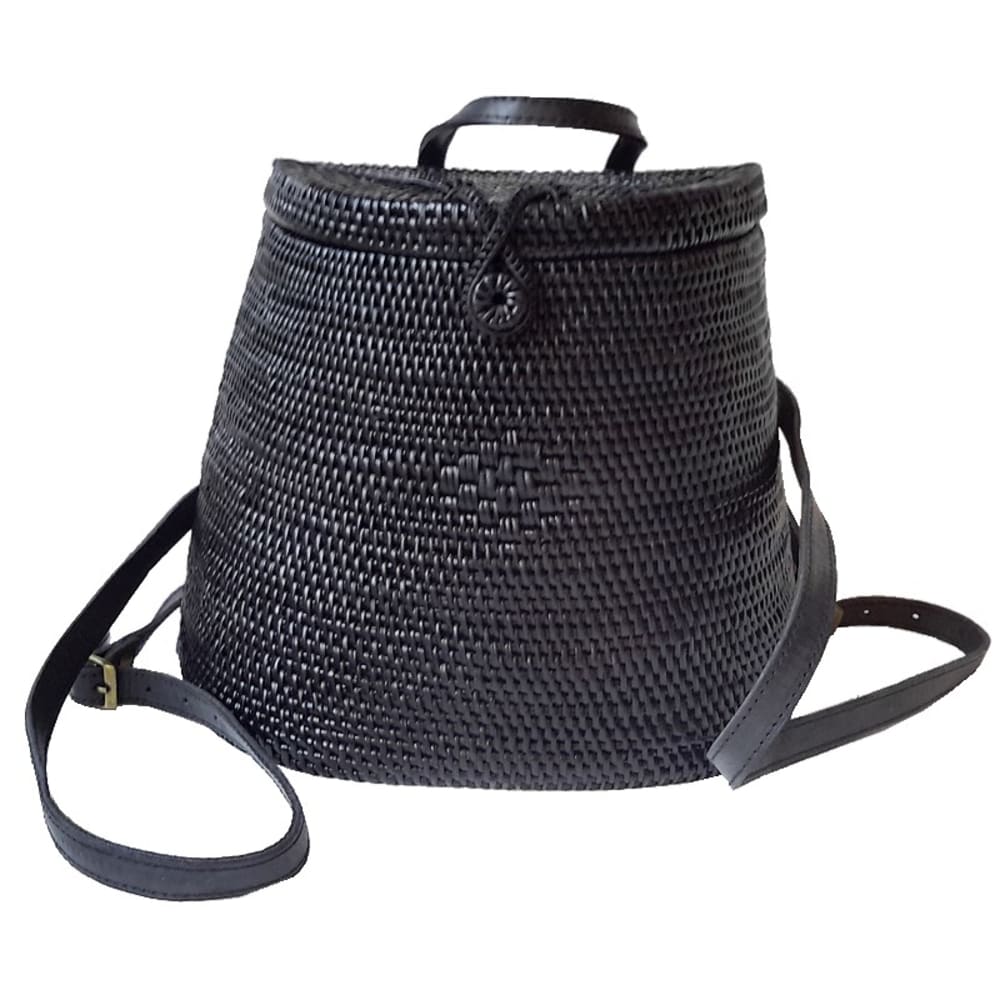 Sac à dos en rotin noir
