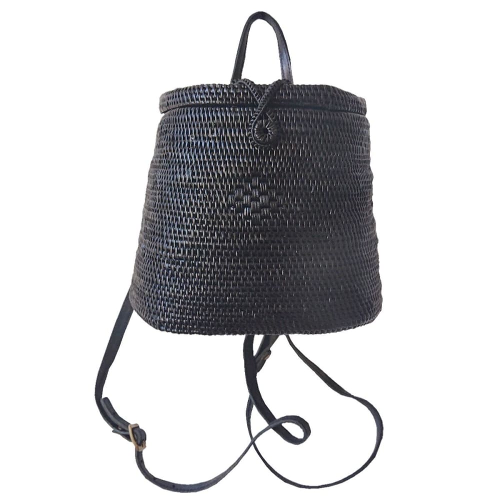 Sac à dos en rotin noir