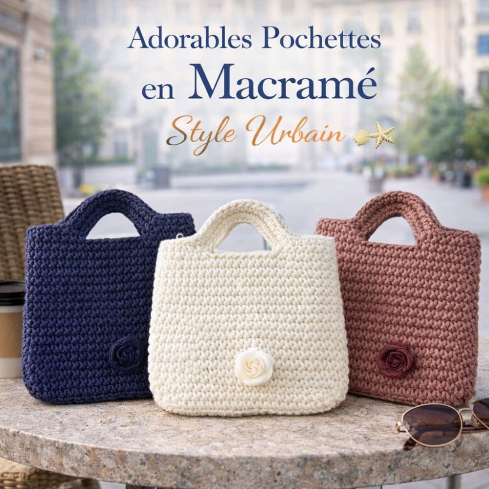 Sac en crochet, noir - Maisons du Monde