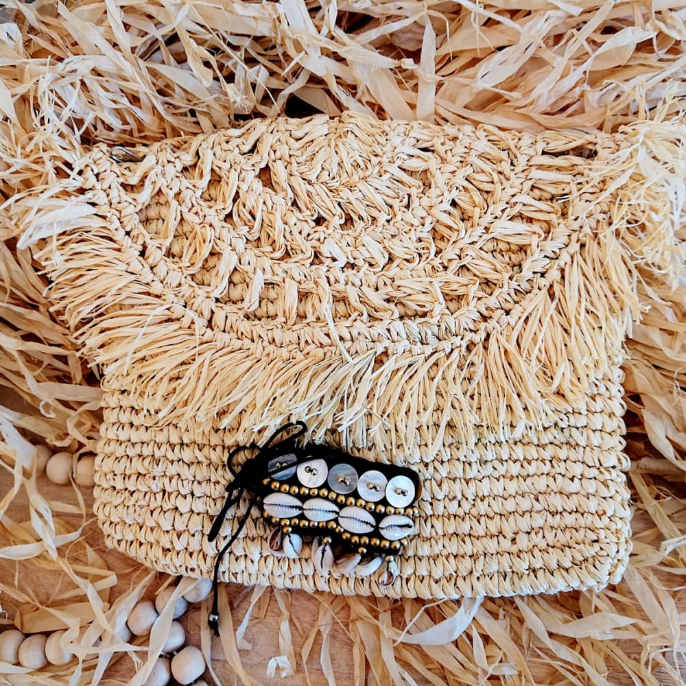 Schicke Clutch aus Bast, beige - Maisons Du Monde