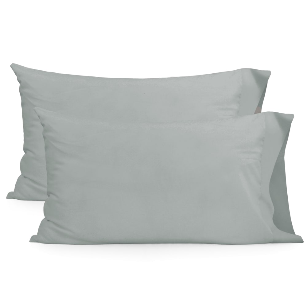 Funda de almohada 100% algodón gris 50x75 cm (x2) (cama 150/160)