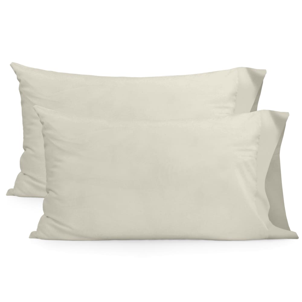 Funda de almohada 100% algodón beige 50x75 cm (x2) (cama 150/160)