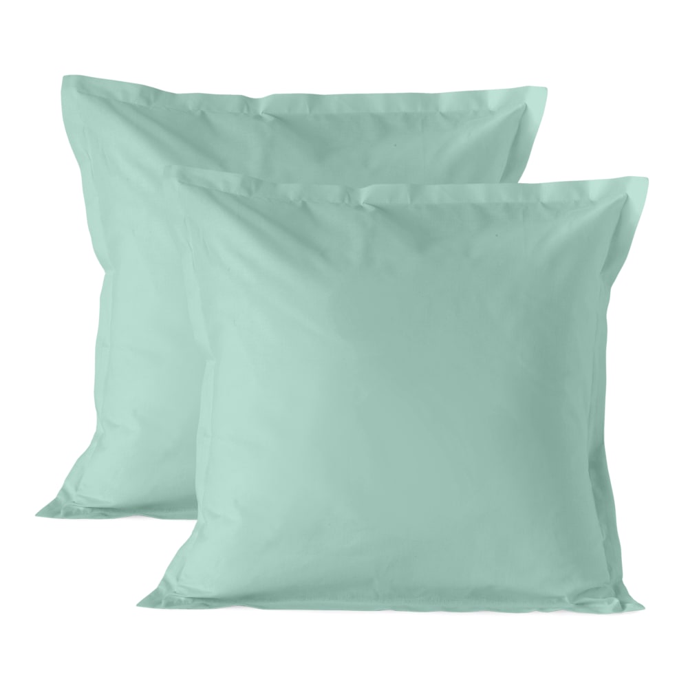 Taie d'oreiller 100% Coton Menthe 60x60 cm (x2)