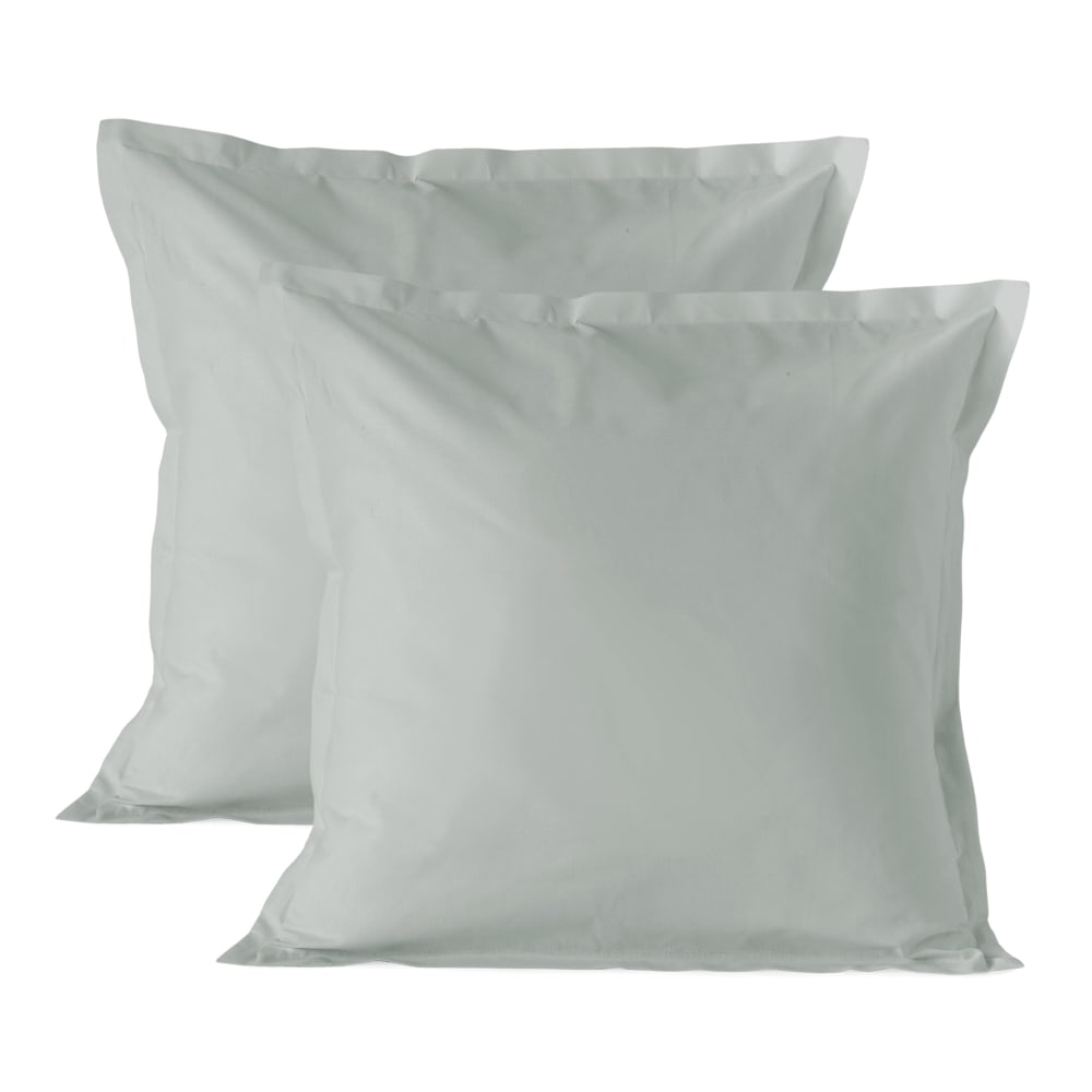 Funda de almohada 100% algodón gris 60x60 cm (x2)