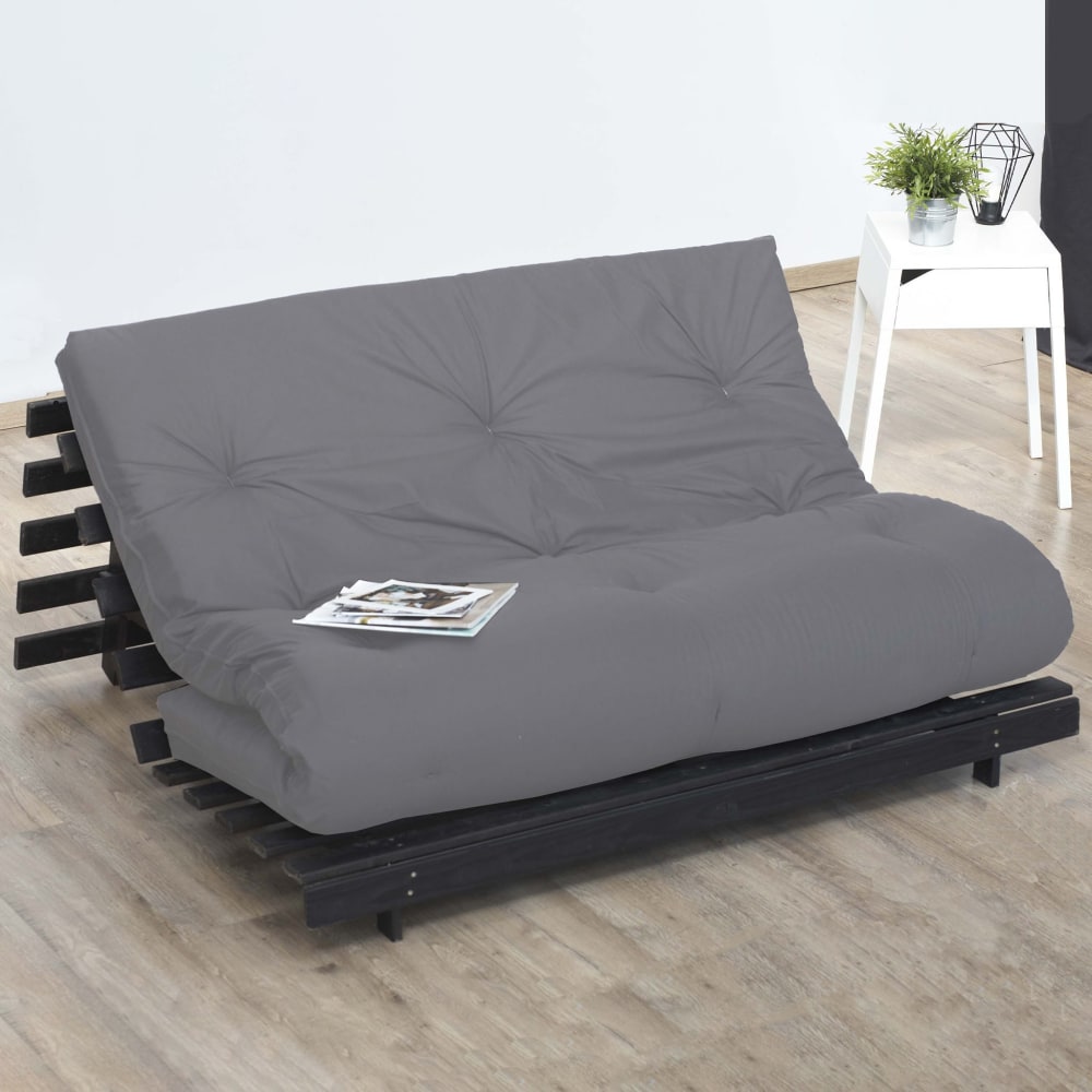 Matelas futon latex et fibres gris clair 90x190 - Maisons du Monde