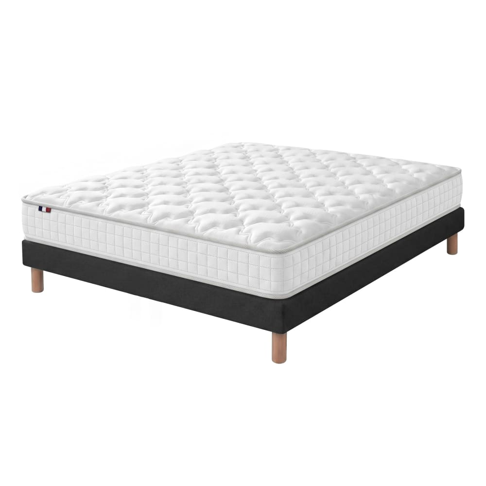 Matelas ressorts fermes biconiques sommier 140x190 sommier noir - Maisons du Monde