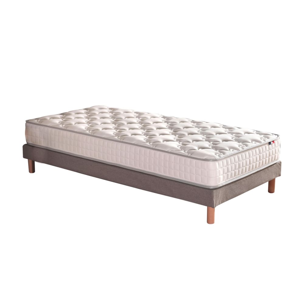 Ensemble matelas ressorts fermes sommier gris 90x190