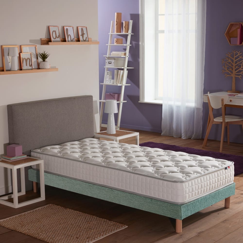 Ensemble matelas ressorts 5 zones sommier vert 90x190 - Maisons du Monde