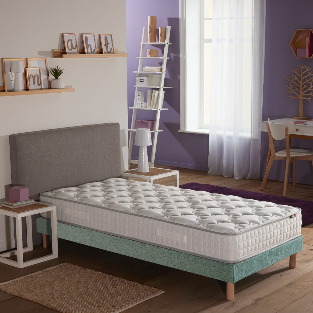 Idliterie Matelas ressorts fermes biconiques sommier 90x190 sommiervert - Tissu