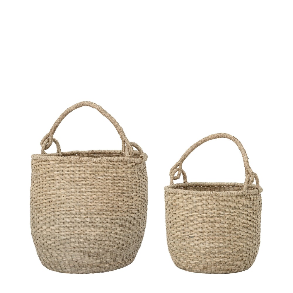Bloomingville 2er Set Körbe aus Seegras, beige - Naturfasern